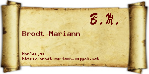 Brodt Mariann névjegykártya