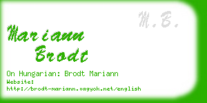 mariann brodt business card